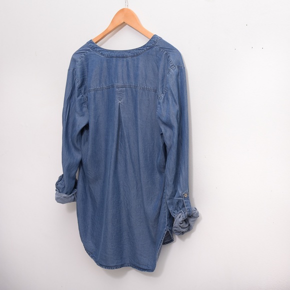 *3for$25/ 5for$39 Soho Jeans Denim V-Neck Chambray Lyocell very Soft Tunic Large - Picture 4 of 8